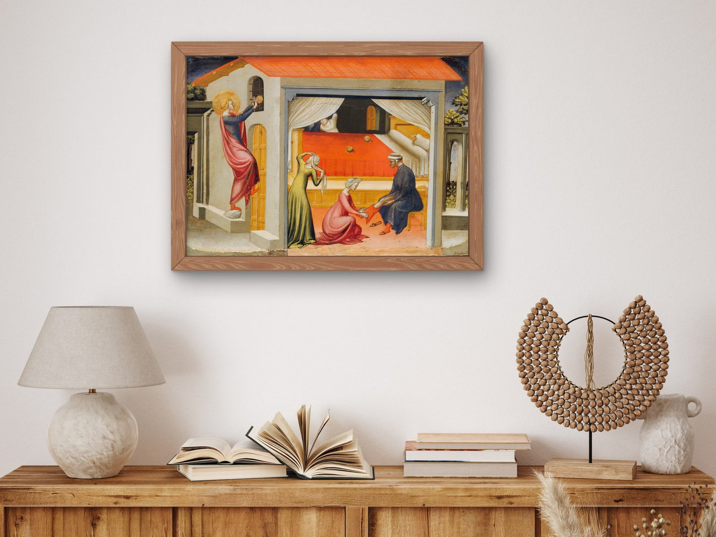 Saint Nicholas Providing Dowries by Bicci di Lorenzo 1433, Wall Art Print, Fine Art Reproduction, Museum Quality Decor, Poster