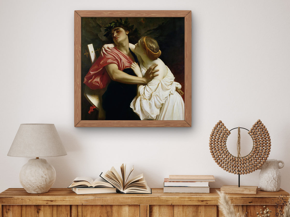 Orpheus and Eurydice by Frederic Leighton 1864, Wall Art Print, Fine Art Reproduction, Museum Quality Decor, Poster