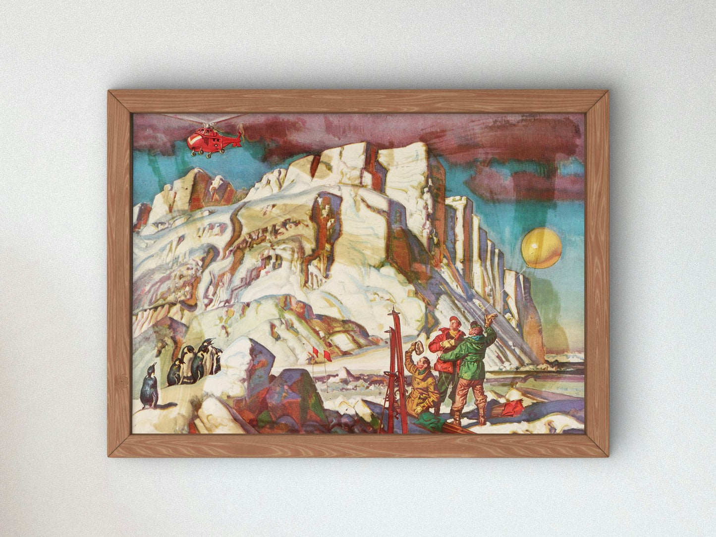 Antarctic Advance Parties by Dean Cornwell 1945, Wall Art Print, Fine Art Reproduction, Museum Quality Decor, Poster