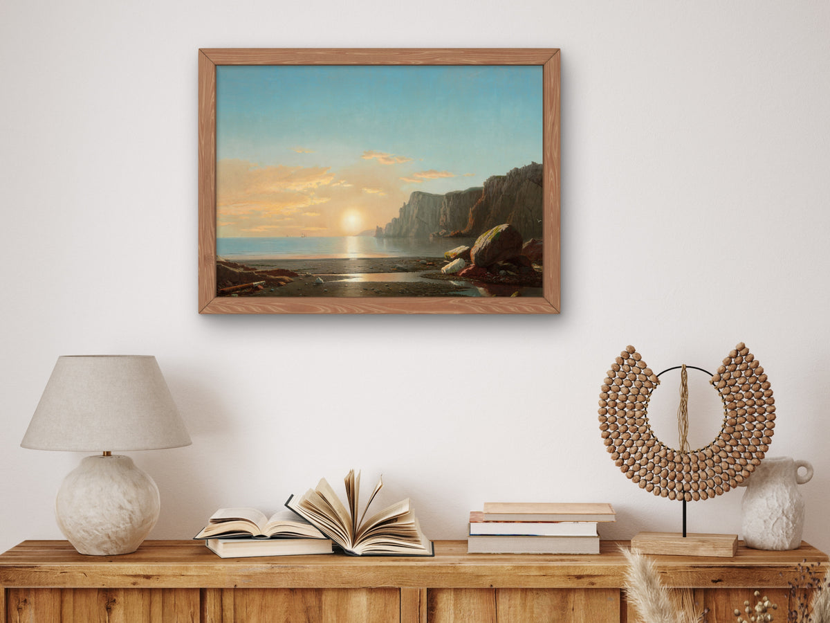 View of Northern Head at Sunrise in the Bay of Fundy by William Bradford 1862, Wall Art Print, Fine Art Reproduction, Museum Quality Decor