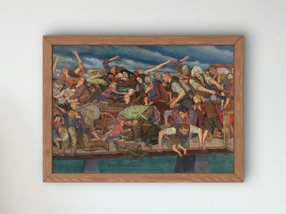 Refugees by Jan Rembowski, Wall Art Print, Fine Art Reproduction, Museum Quality Decor, Poster