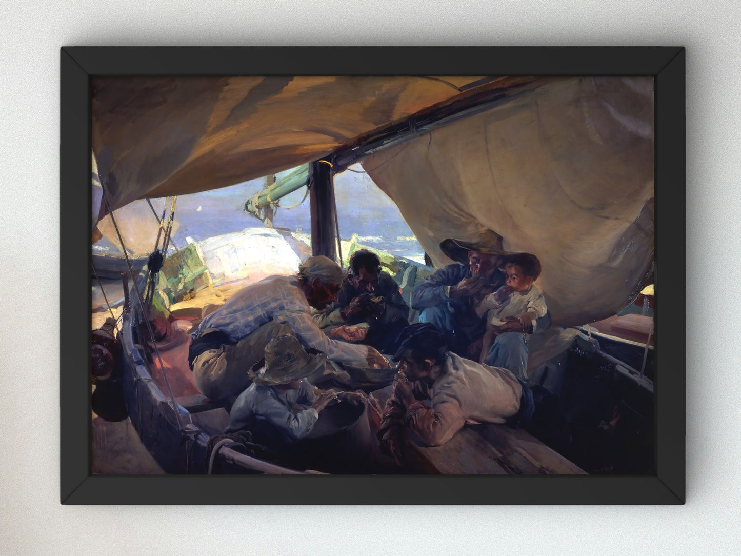 Comida en la Barca by Joaquín Sorolla 1898, Wall Art Print, Fine Art Reproduction, Museum Quality Decor, Poster