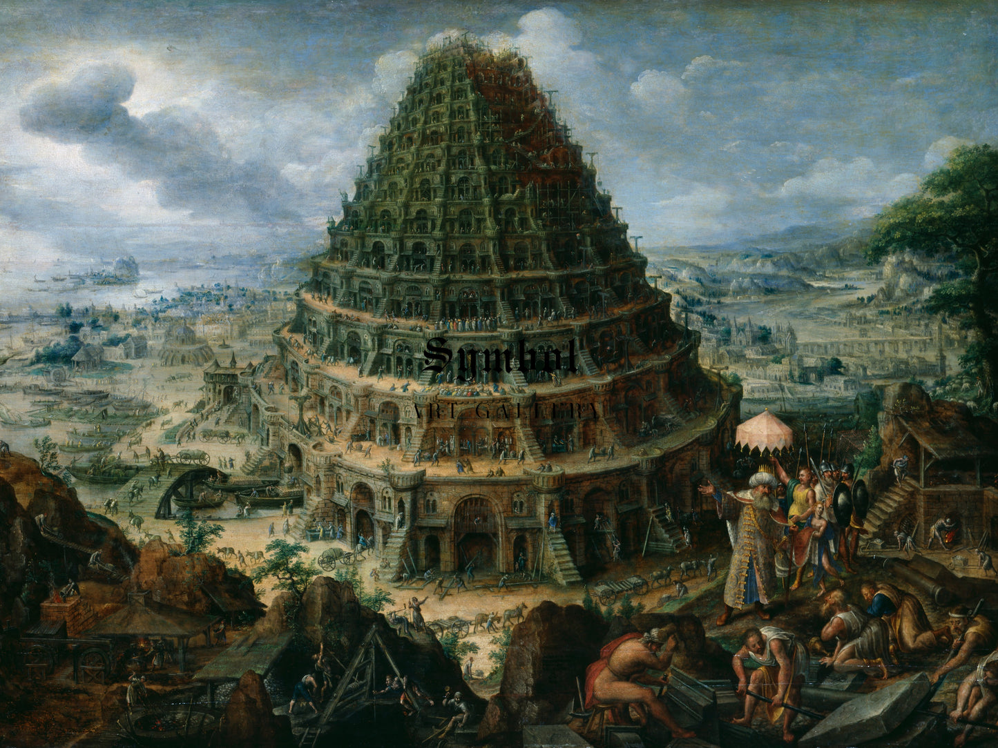 The Tower of Babel by Marten van Valckenborch 1595, Wall Art Print, Fine Art Reproduction, Museum Quality Decor, Poster