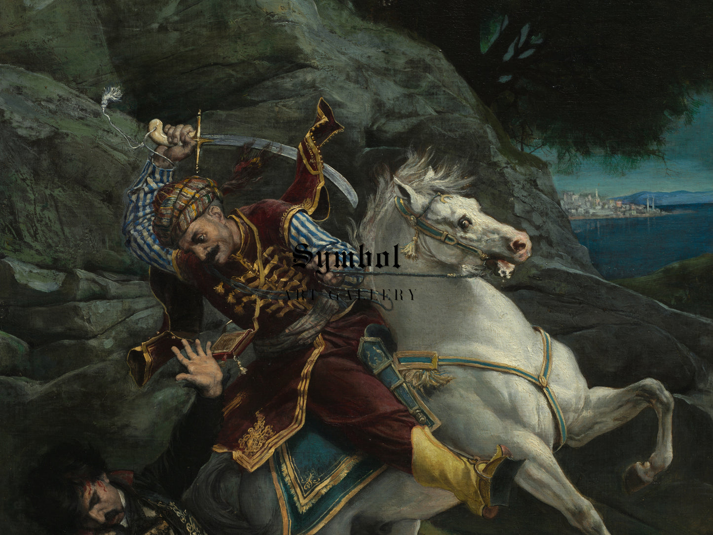 Combat of a Greek and a Turk by Horace Vernet 1835, Wall Art Print, Fine Art Reproduction, Museum Quality Decor, Poster