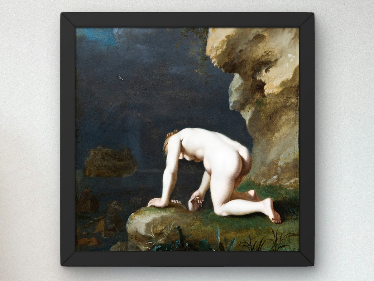 Goddess Calypso Rescues Ulysses by Cornelis van Poelenburch 1630, Wall Art Print, Fine Art Reproduction, Museum Quality Decor, Poster