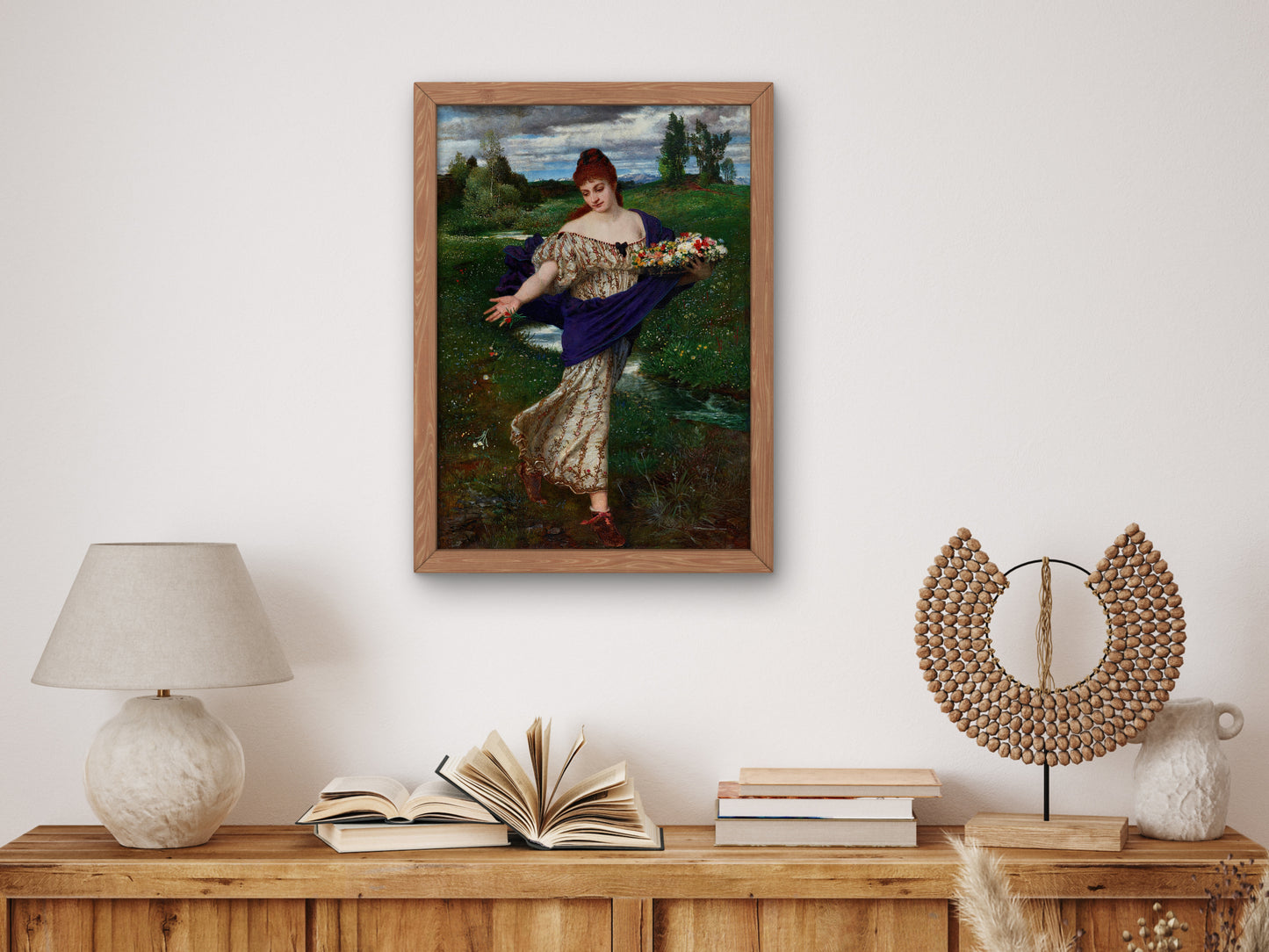 Flora, Scattering Flowers by Arnold Böcklin 1875, Wall Art Print, Fine Art Reproduction, Museum Quality Decor, Poster