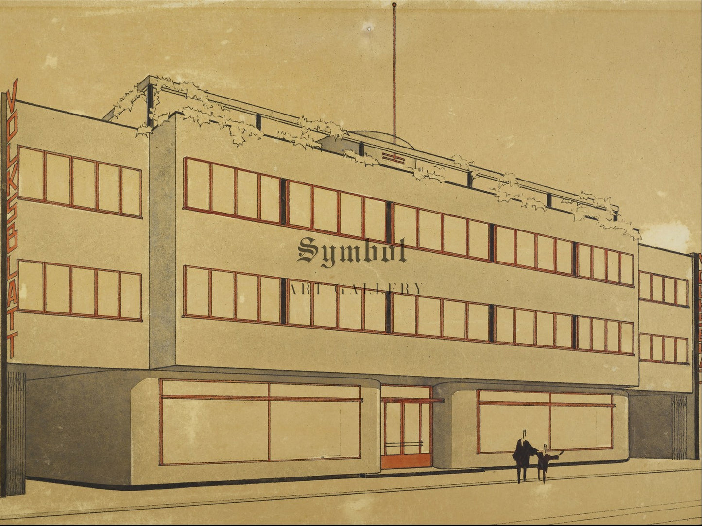 Competition design Administration building 1st Prize Volksblatt Dessau by Carl Fieger 1929, Wall Art Print, Fine Art Reproduction