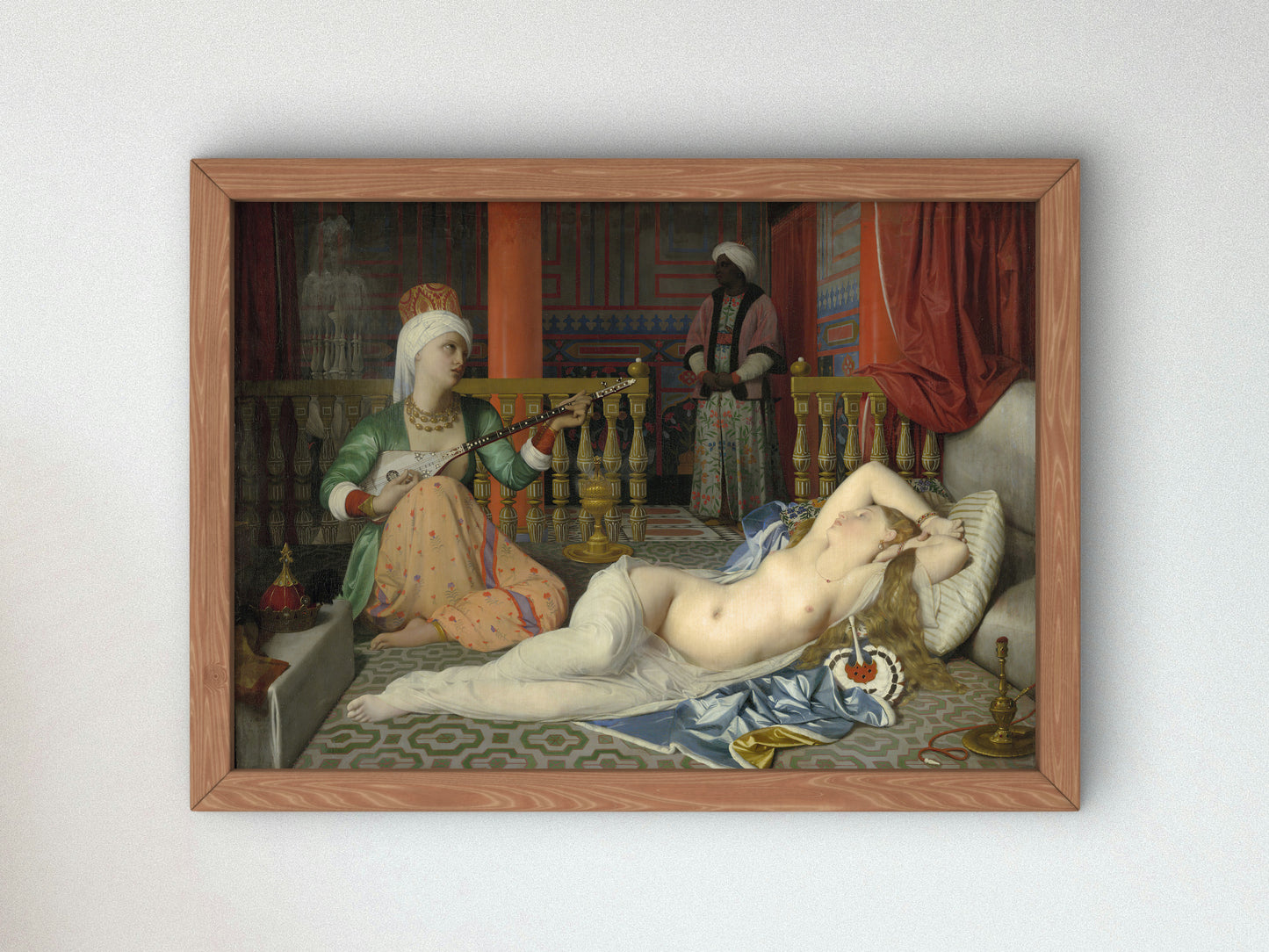 Odalisque, Slave, and Eunuch by Jean Auguste Dominique Ingres 1839, Wall Art Print, Fine Art Reproduction, Museum Quality Decor, Poster