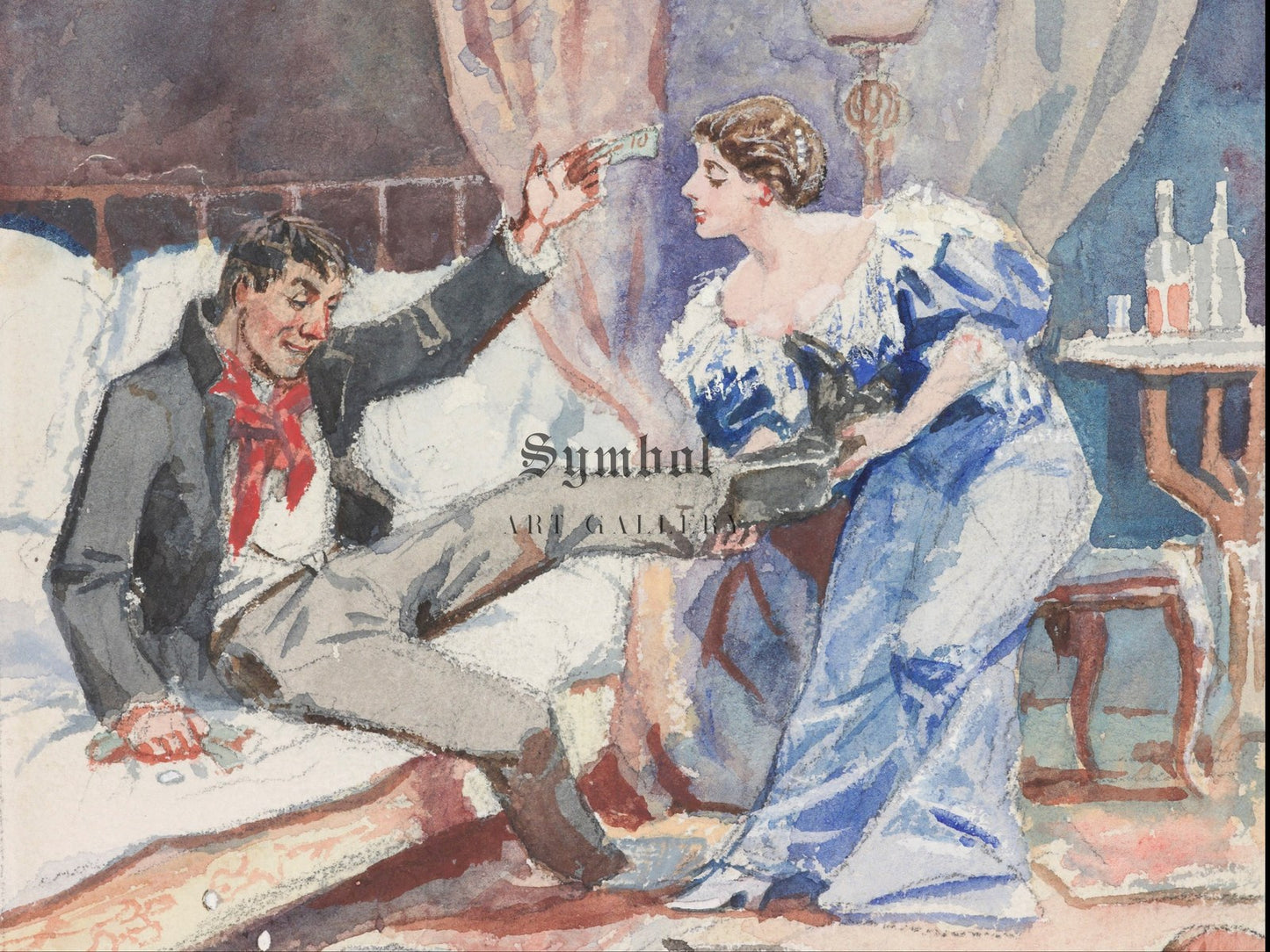Just a Little Pleasure by Charles Marion Russell 1898, Wall Art Print, Fine Art Reproduction, Museum Quality Decor, Poster