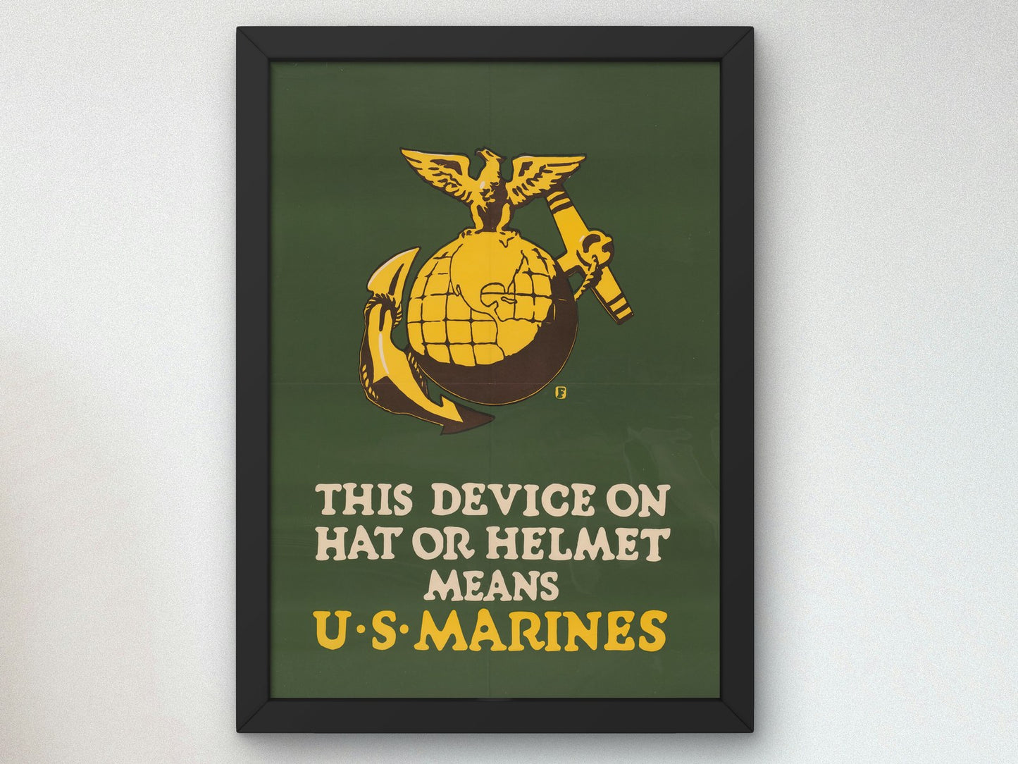 This Device on Hat or Helmet Means U.S. Marines by Charles Buckles Falls 1918, Wall Art Print, Fine Art Reproduction, Museum Quality Decor