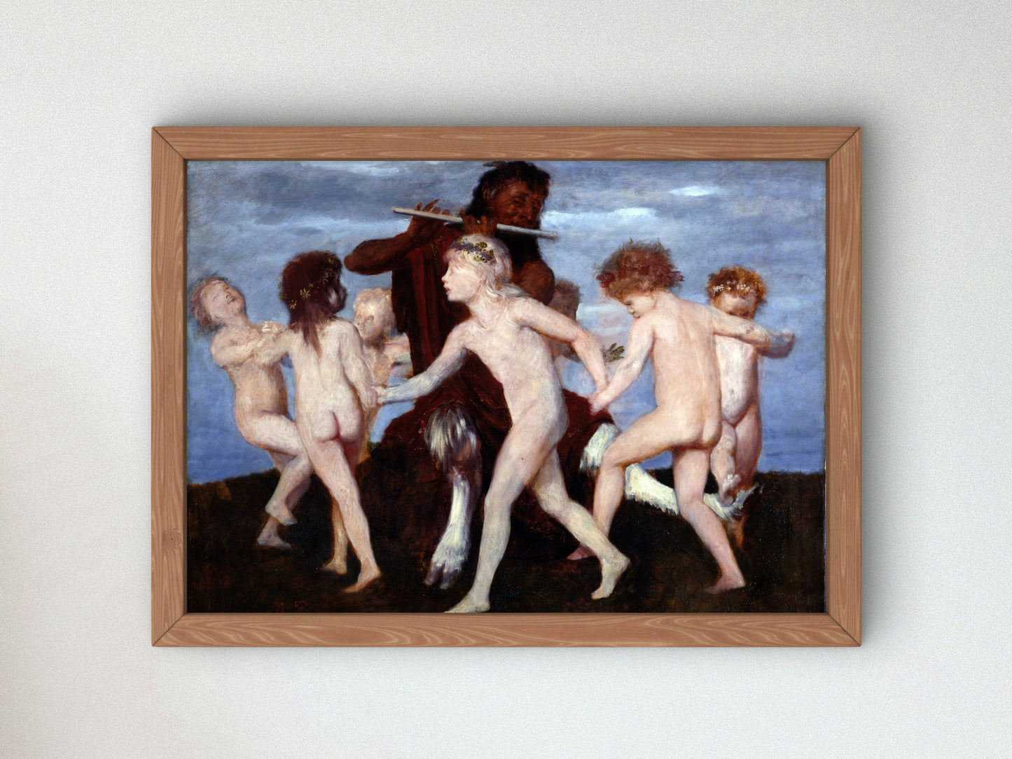 Pan Dancing with Children by Arnold Böcklin 1884, Wall Art Print, Fine Art Reproduction, Museum Quality Decor, Poster