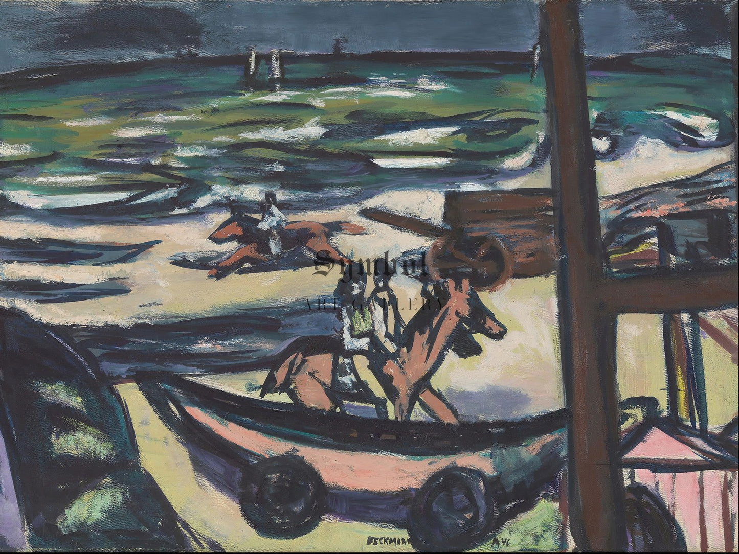 Marine Noordwijk by Max Beckmann 1946, Wall Art Print, Fine Art Reproduction, Museum Quality Decor, Poster