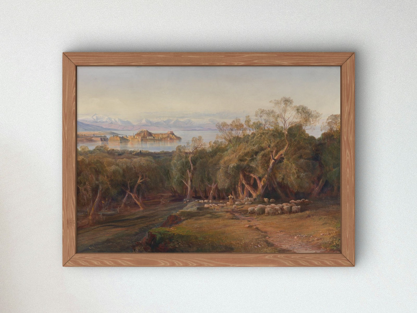 Corfu from Ascension by Edward Lear 1862, Wall Art Print, Fine Art Reproduction, Museum Quality Decor, Poster