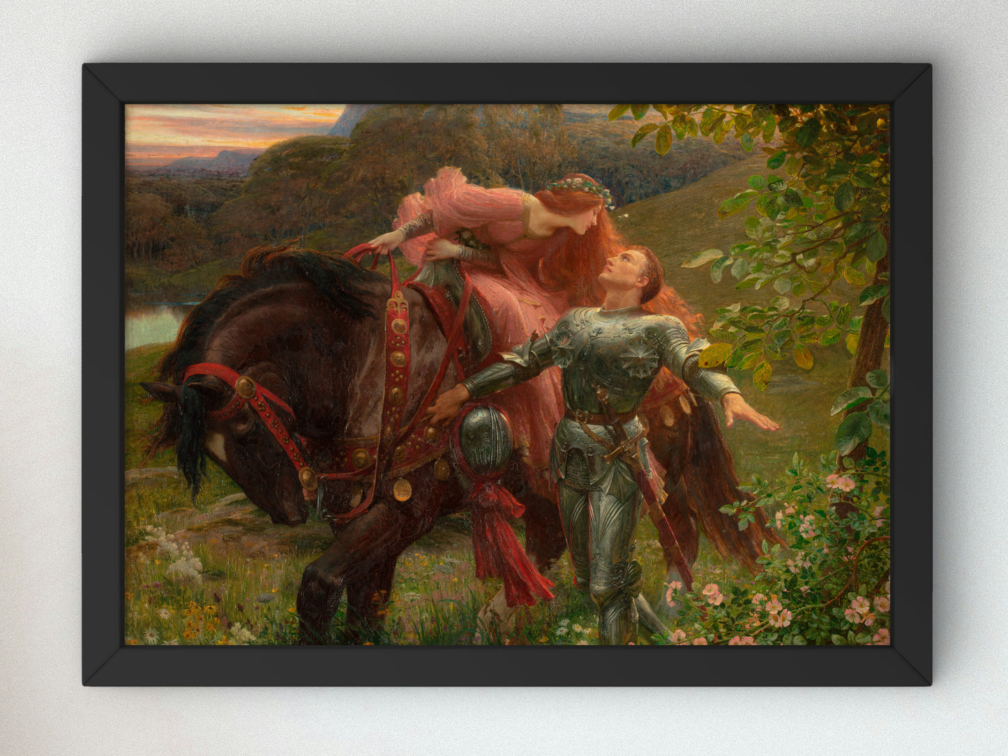 La Belle Dame sans Merci by Frank Bernard Dicksee 1901, Wall Art Print, Fine Art Reproduction, Museum Quality Decor, Poster