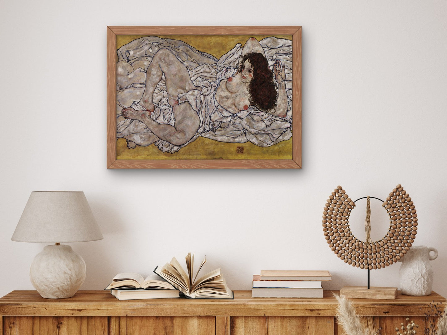 Reclining Woman by Egon Schiele 1917, Wall Art Print, Fine Art Reproduction, Museum Quality Decor, Poster