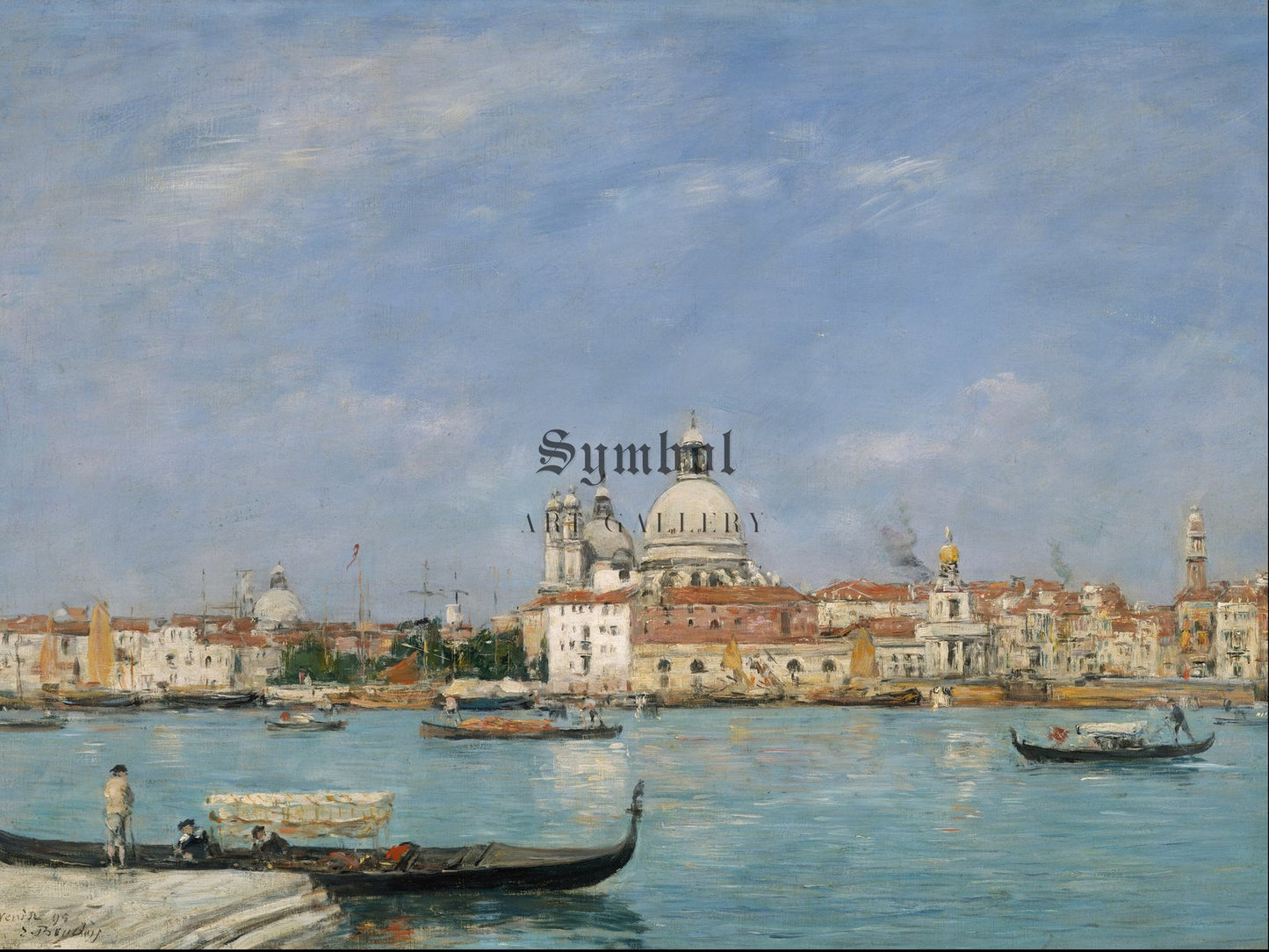 Venice Santa Maria della Salute from San Giorgio by Eugène Boudin 1895, Wall Art Print, Fine Art Reproduction, Museum Quality Decor, Poster