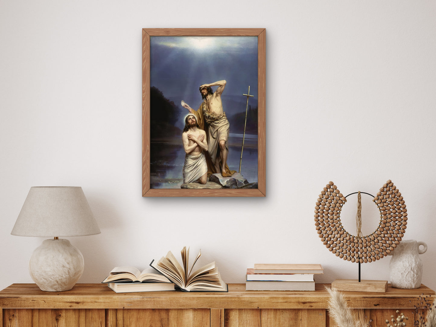 The Baptism of Christ by Carl Bloch 1875, Wall Art Print, Fine Art Reproduction, Museum Quality Decor, Poster