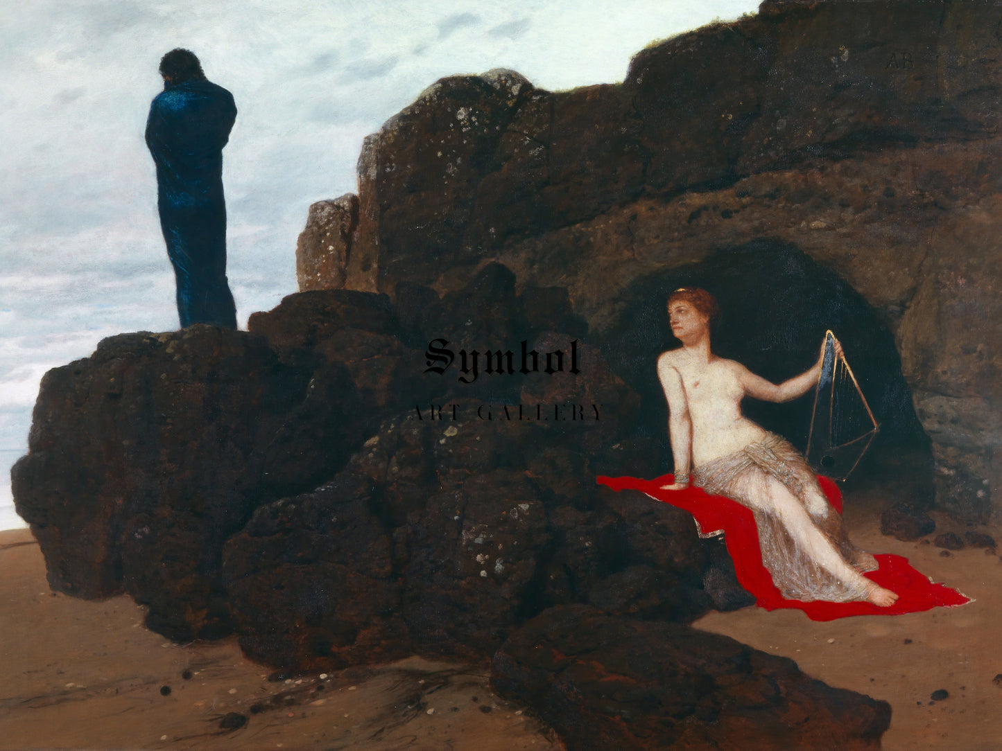 Odysseus and Calypso by Arnold Böcklin 1882, Wall Art Print, Fine Art Reproduction, Museum Quality Decor, Poster