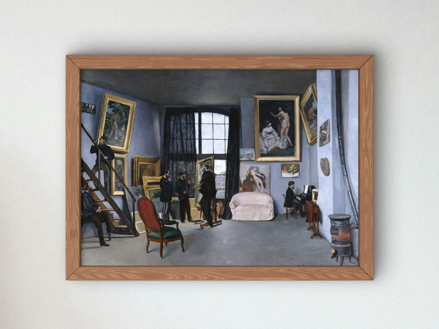 Bazille's Studio by Frédéric Bazille 1870, Wall Art Print, Fine Art Reproduction, Museum Quality Decor, Poster