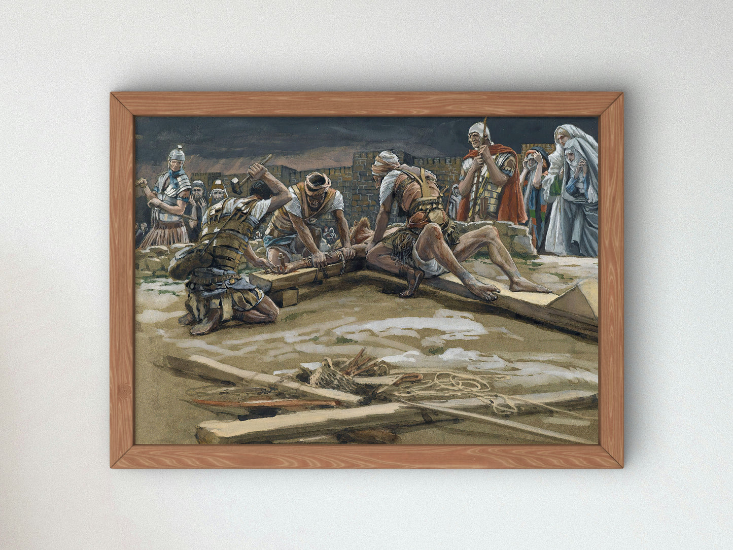 The First Nail by James Tissot, Wall Art Print, Fine Art Reproduction, Museum Quality Decor, Poster