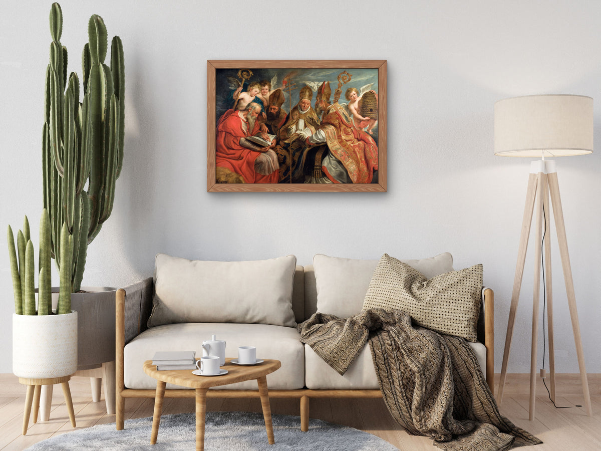 The Four Fathers of the Latin Church by Jacob Jordaens, Wall Art Print, Fine Art Reproduction, Museum Quality Decor, Poster