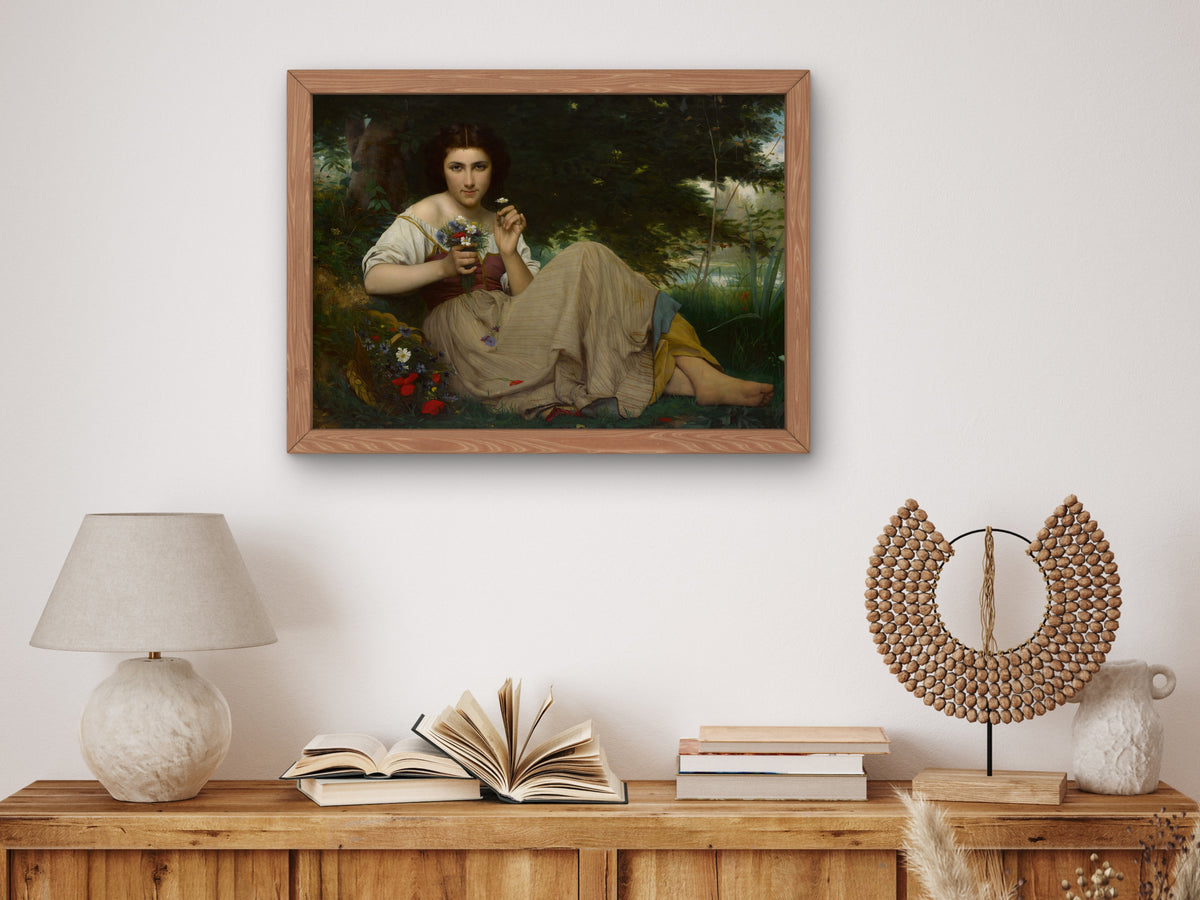 A Moment's Rest by François Alfred Delobbe 1871, Wall Art Print, Fine Art Reproduction, Museum Quality Decor, Poster