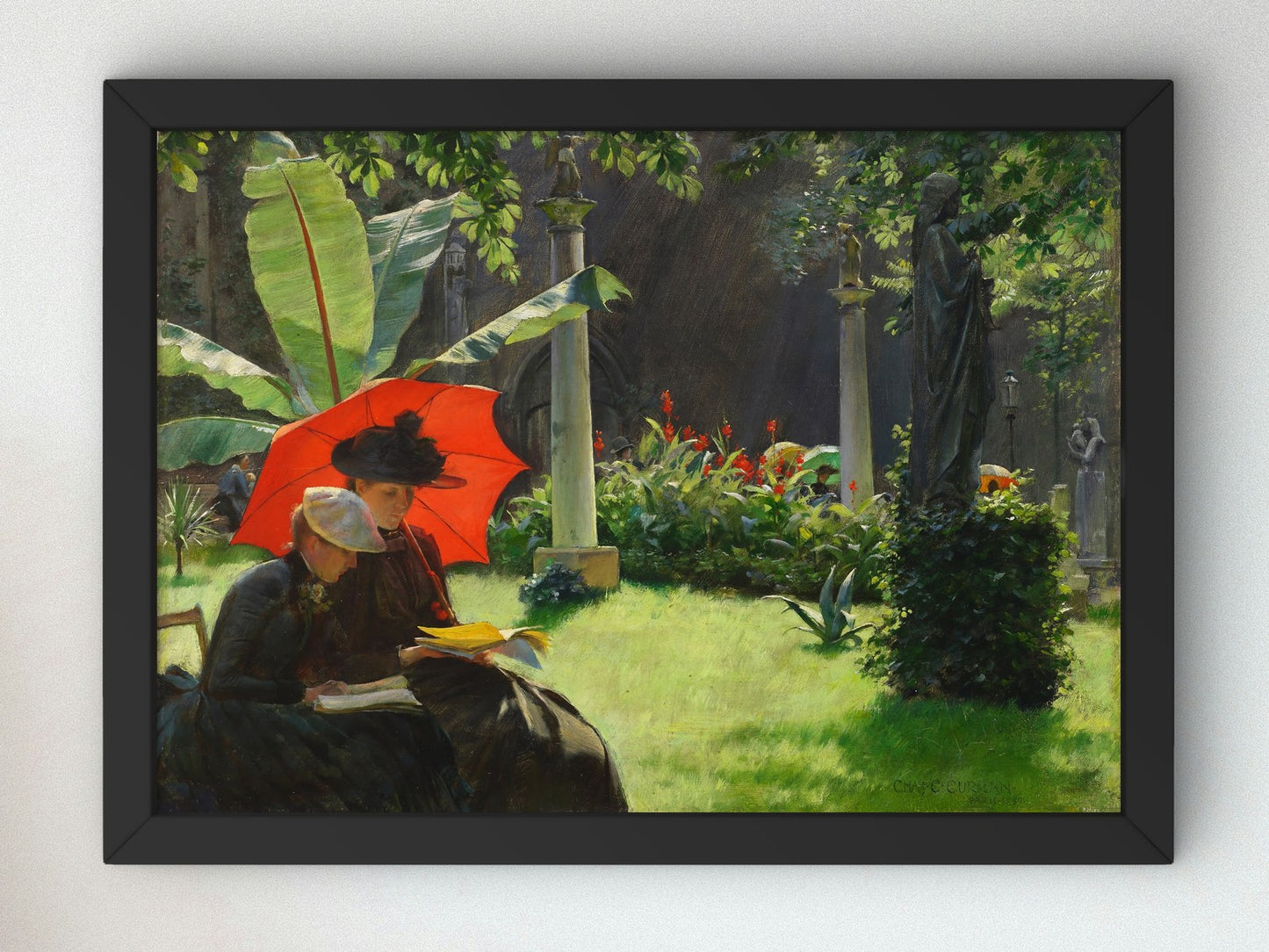Afternoon in the Cluny Garden Paris by Charles Courtney Curran 1889, Wall Art Print, Fine Art Reproduction, Museum Quality Decor, Poster