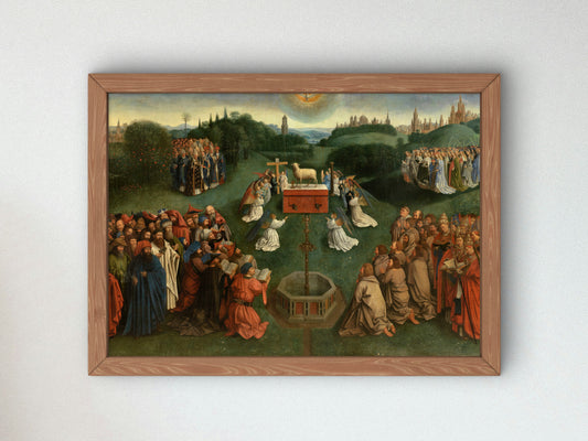 Adoration of the Lamb by Jan van Eyck 1432, Wall Art Print, Fine Art Reproduction, Museum Quality Decor, Poster