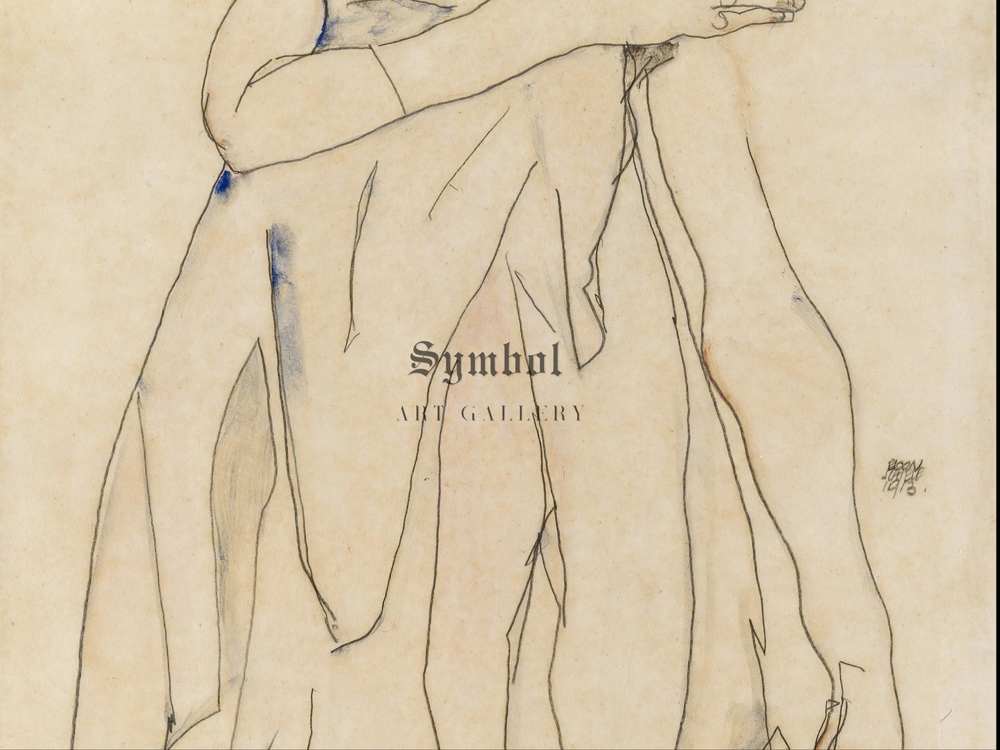 Die Tanzerin by Egon Schiele 1913, Wall Art Print, Fine Art Reproduction, Museum Quality Decor, Poster