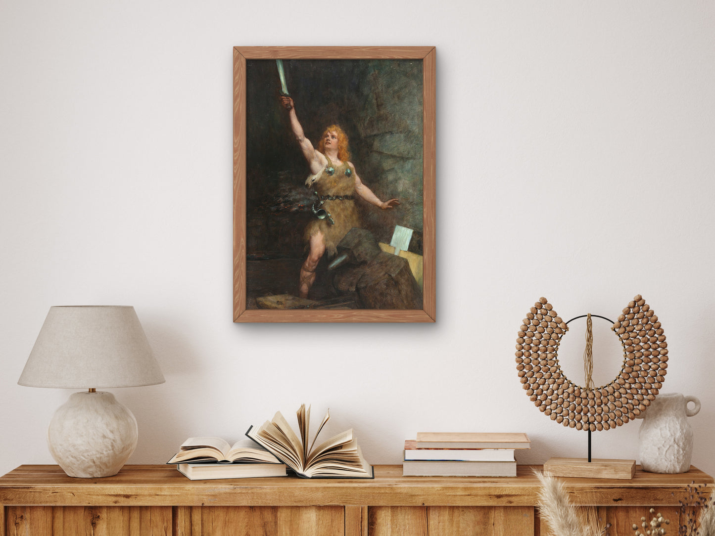Siegfried in the Forge by Ferdinand Leeke 1900, Wall Art Print, Fine Art Reproduction, Museum Quality Decor, Poster