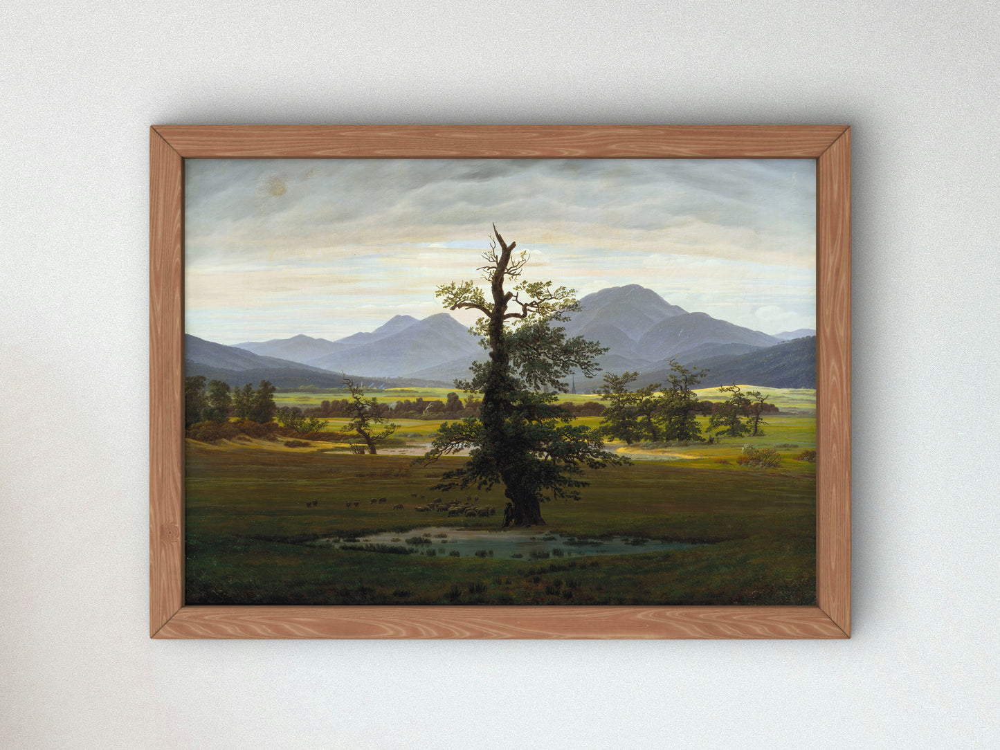 Village Landscape in Morning Light The Lone Tree by Caspar David Friedrich 1822, Wall Art Print, Fine Art Reproduction, Museum Quality Decor