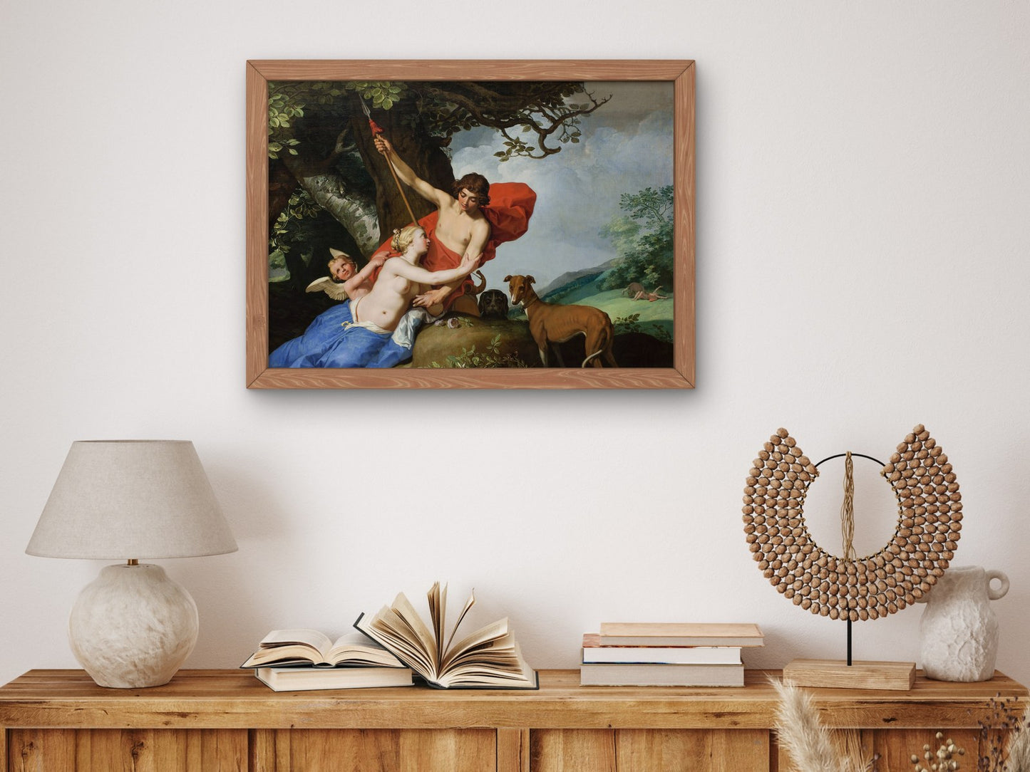 Venus and Adonis by Abraham Bloemaert 1632, Wall Art Print, Fine Art Reproduction, Museum Quality Decor, Poster