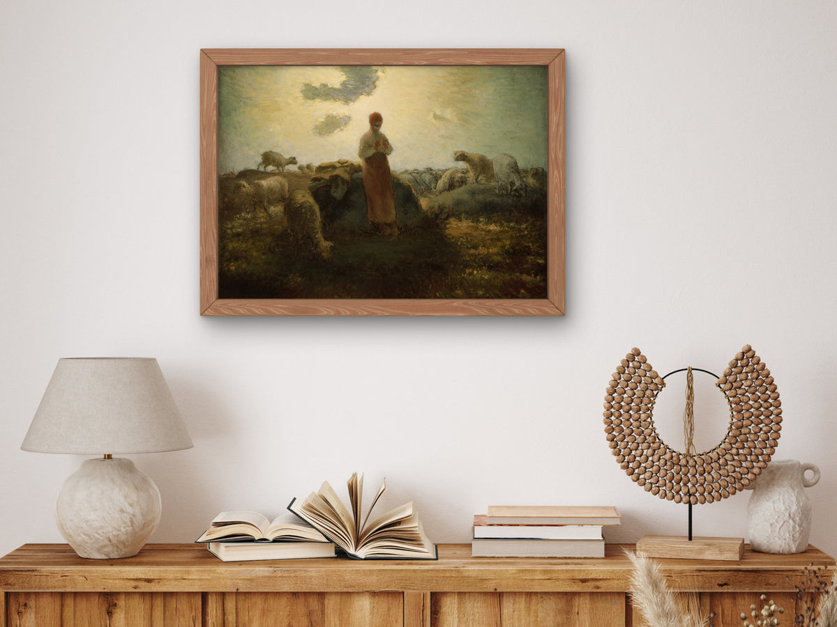The Keeper of the Herd by Jean François Millet 1871, Wall Art Print, Fine Art Reproduction, Museum Quality Decor, Poster