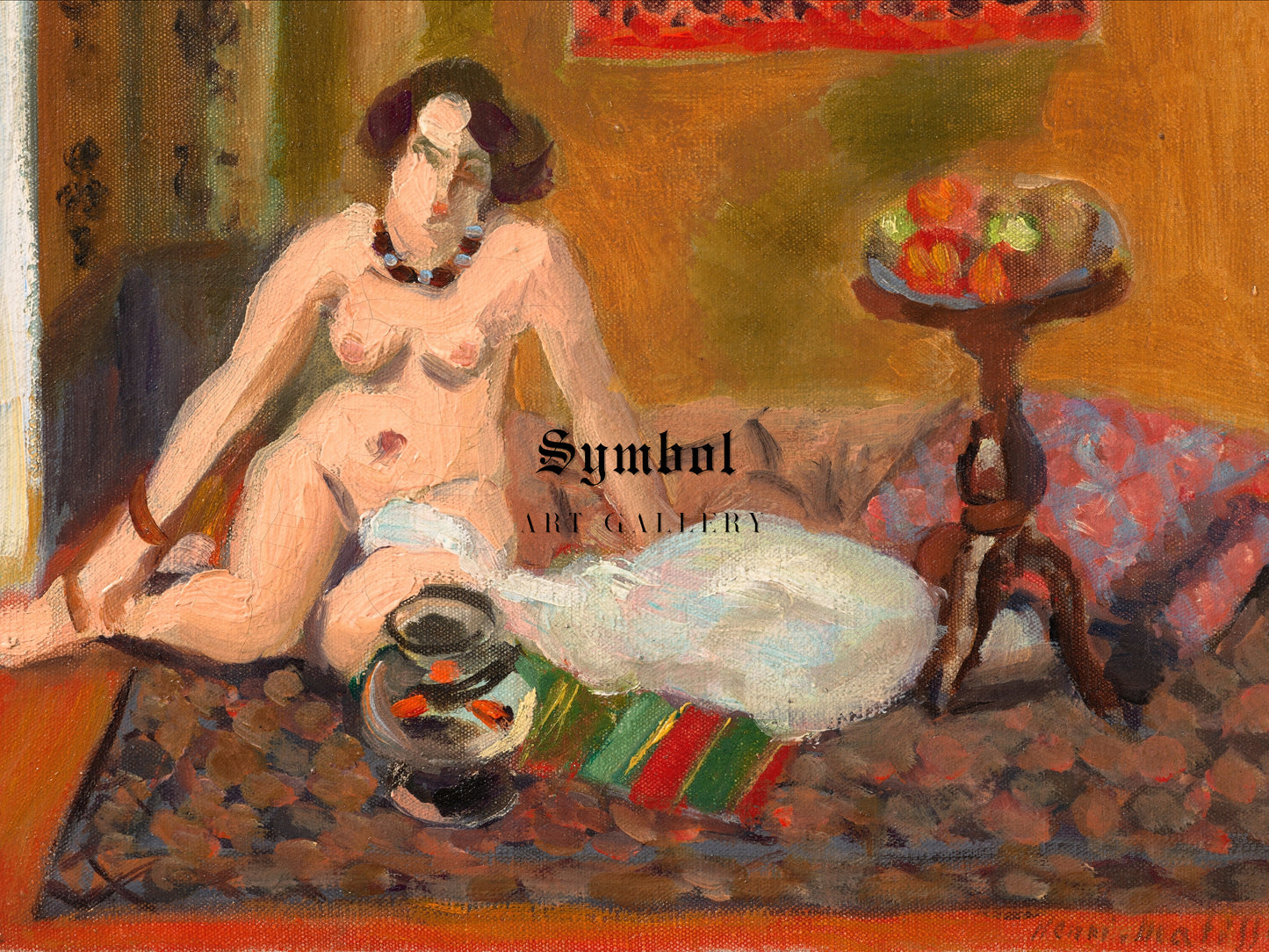 Crouching Nude near an Aquarium by Henri Matisse 1921, Wall Art Print, Fine Art Reproduction, Museum Quality Decor, Poster