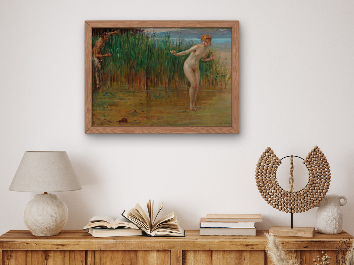 Surprised by a Faun by Robert Schiff, Wall Art Print, Fine Art Reproduction, Museum Quality Decor, Poster