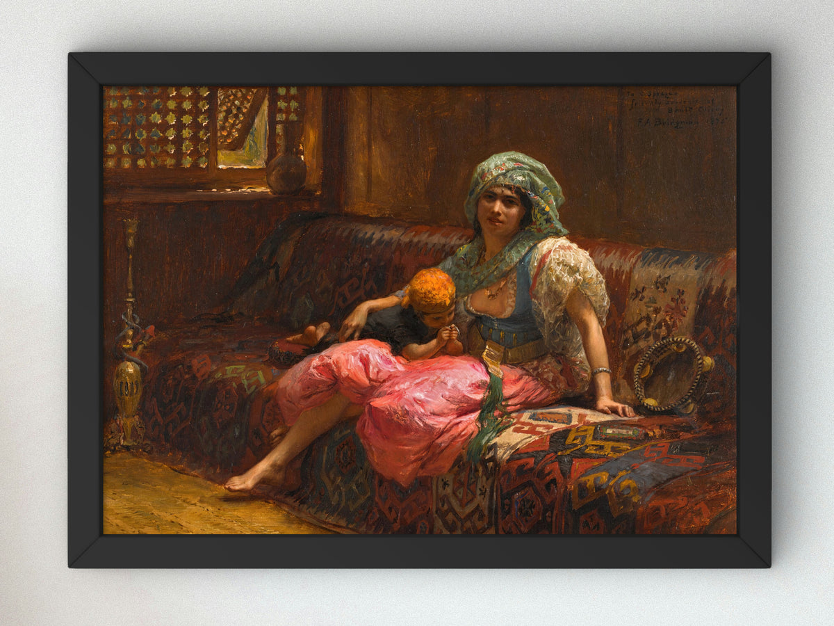 Tender Moments by Frederick Arthur Bridgman 1875, Wall Art Print, Fine Art Reproduction, Museum Quality Decor, Poster