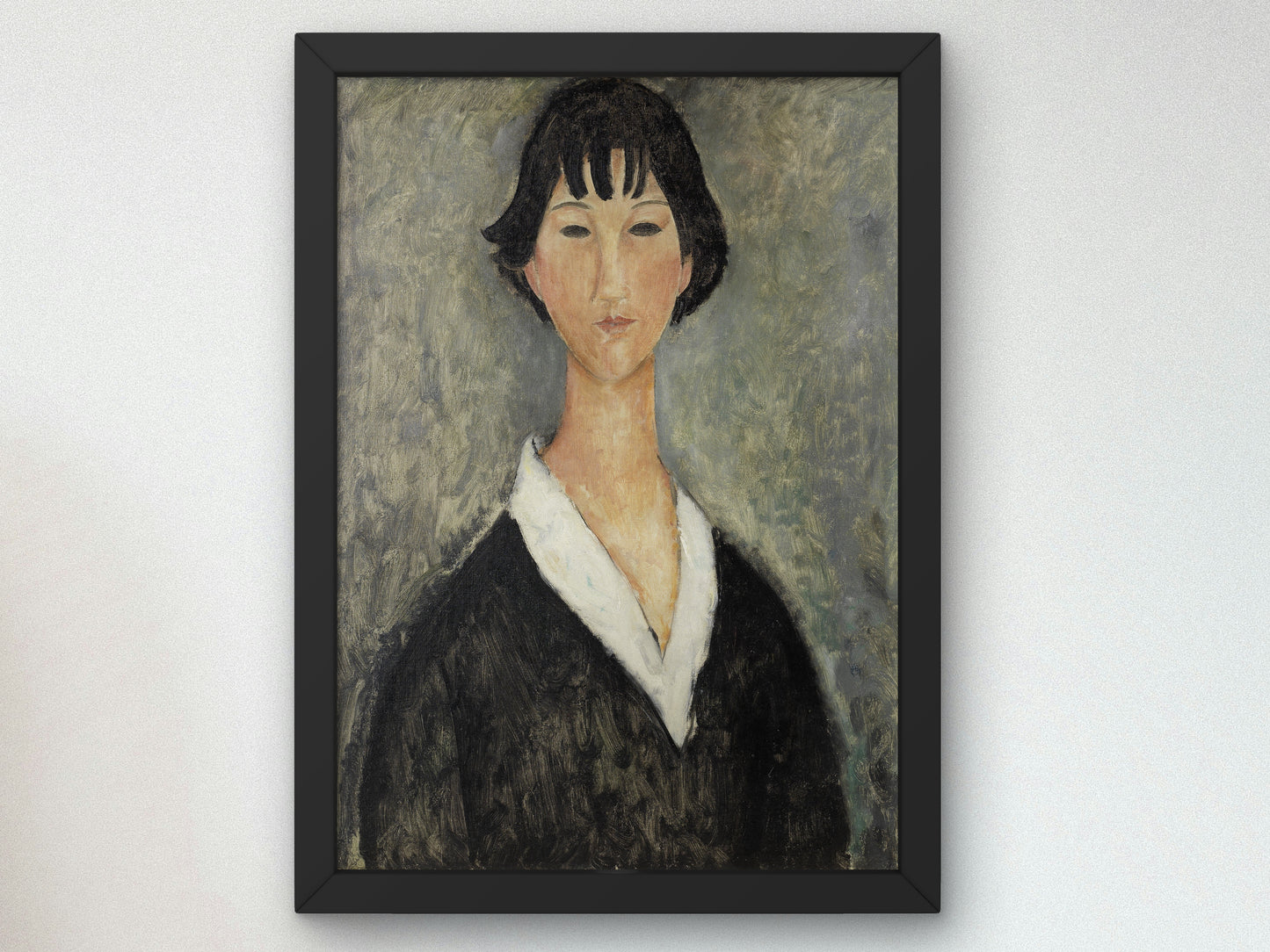 Young Girl with Black Hair by Amedeo Modigliani 1918, Wall Art Print, Fine Art Reproduction, Museum Quality Decor, Poster