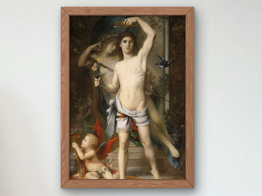 The Young Man and Death by Gustave Moreau 1856, Wall Art Print, Fine Art Reproduction, Museum Quality Decor, Poster