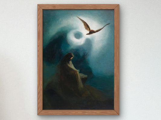 Martyr and Crucified Son Helios by Karl Wilhelm Diefenbach, Wall Art Print, Fine Art Reproduction, Museum Quality Decor, Poster