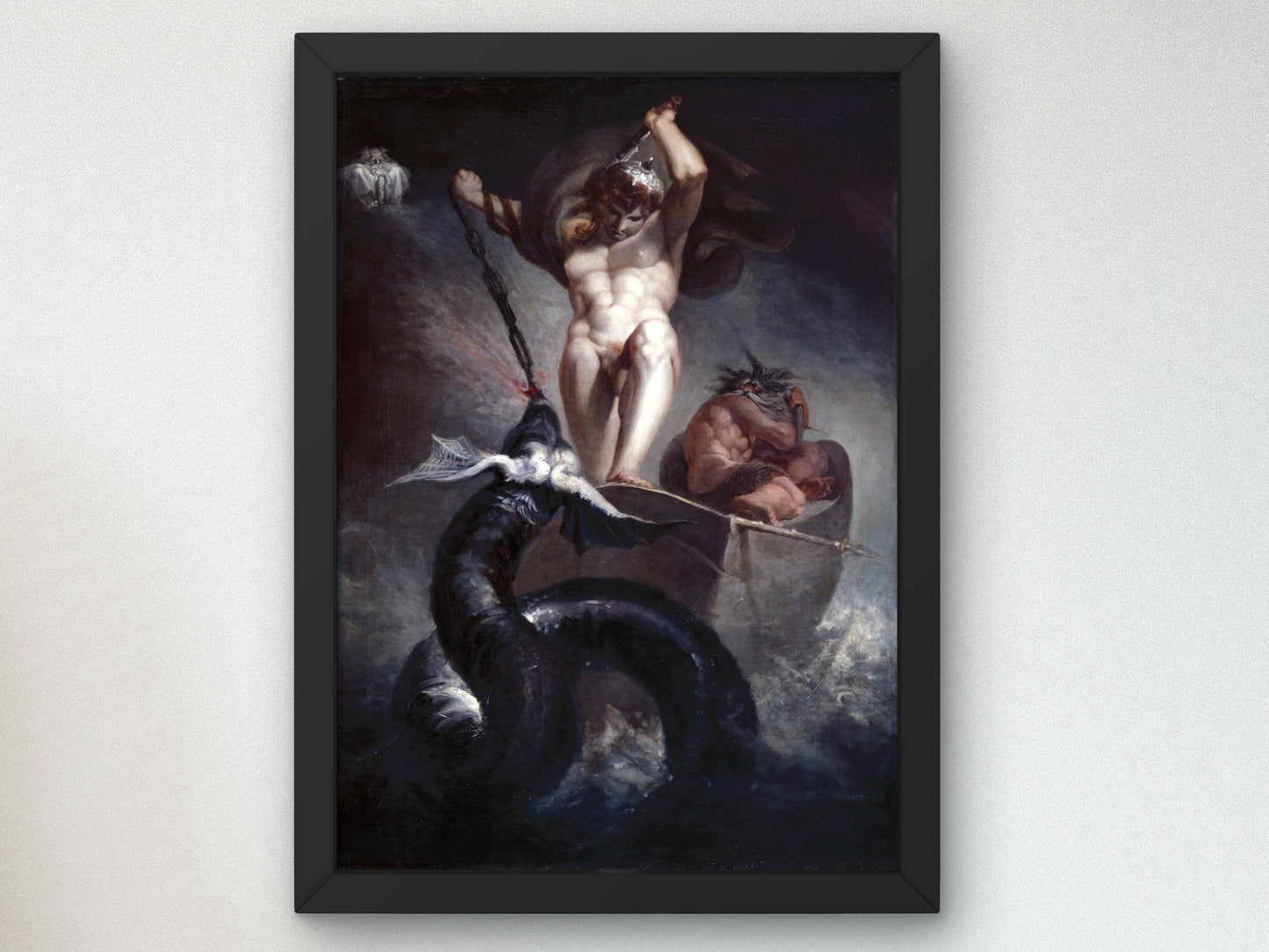 Thor Battering the Midgard Serpent by Johann Heinrich Füssli 1790, Wall Art Print, Fine Art Reproduction, Museum Quality Decor, Poster