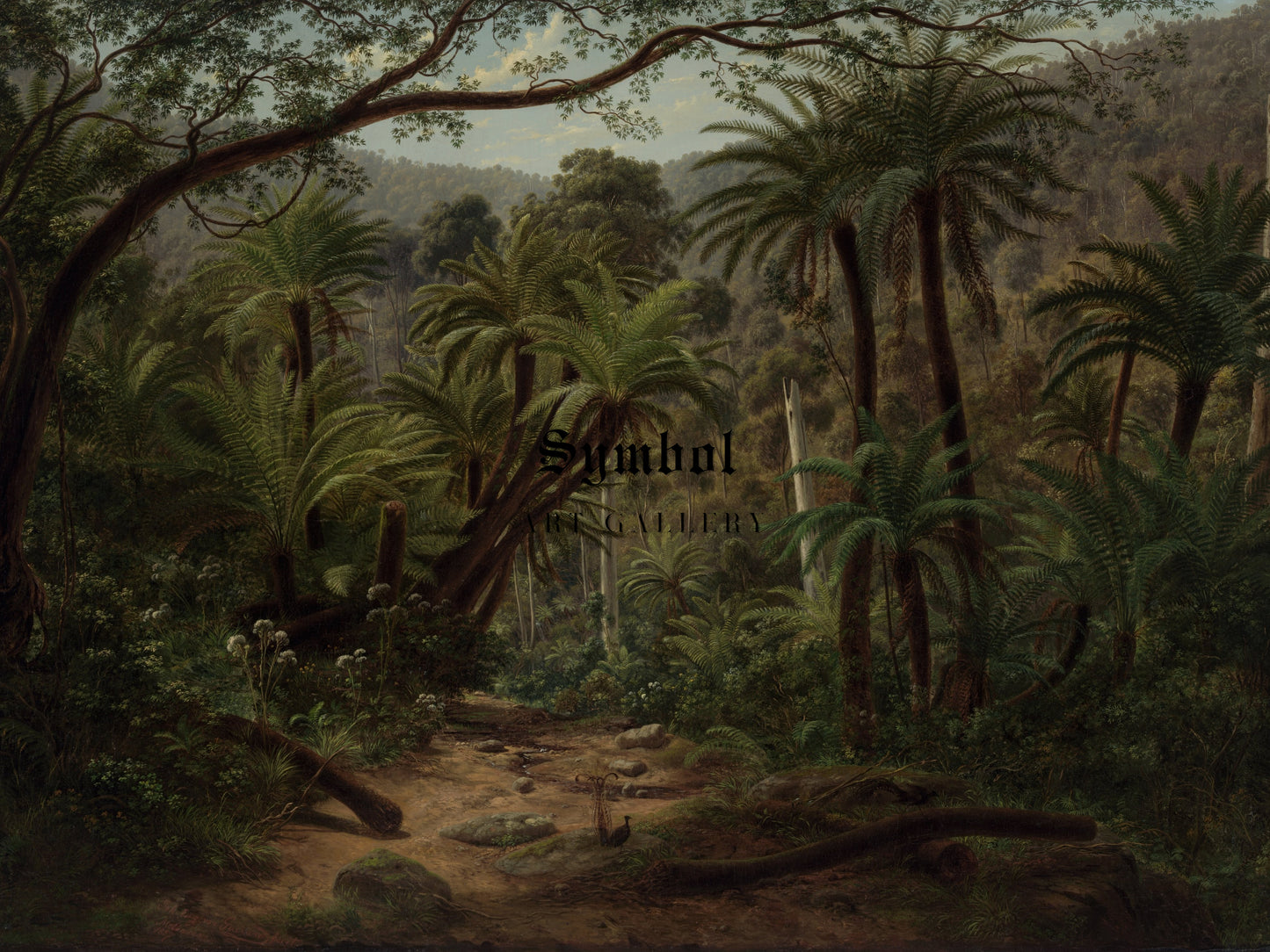 Ferntree Gully in the Dandenong Ranges by Eugene von Guérard 1857, Wall Art Print, Fine Art Reproduction, Museum Quality Decor, Poster