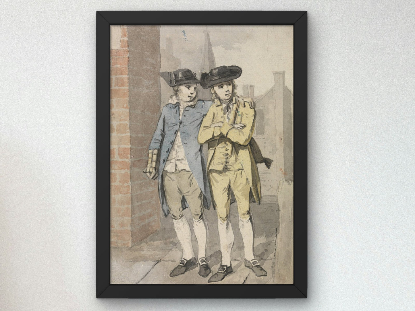 Two Schoolboys by Elias Martin, Wall Art Print, Fine Art Reproduction, Museum Quality Decor, Poster