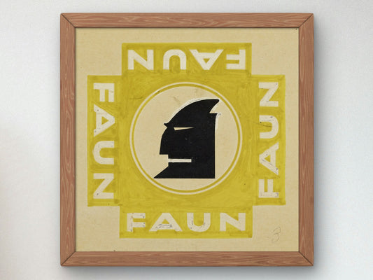 FAUN Sign by Carl Fieger 1924, Wall Art Print, Fine Art Reproduction, Museum Quality Decor, Poster