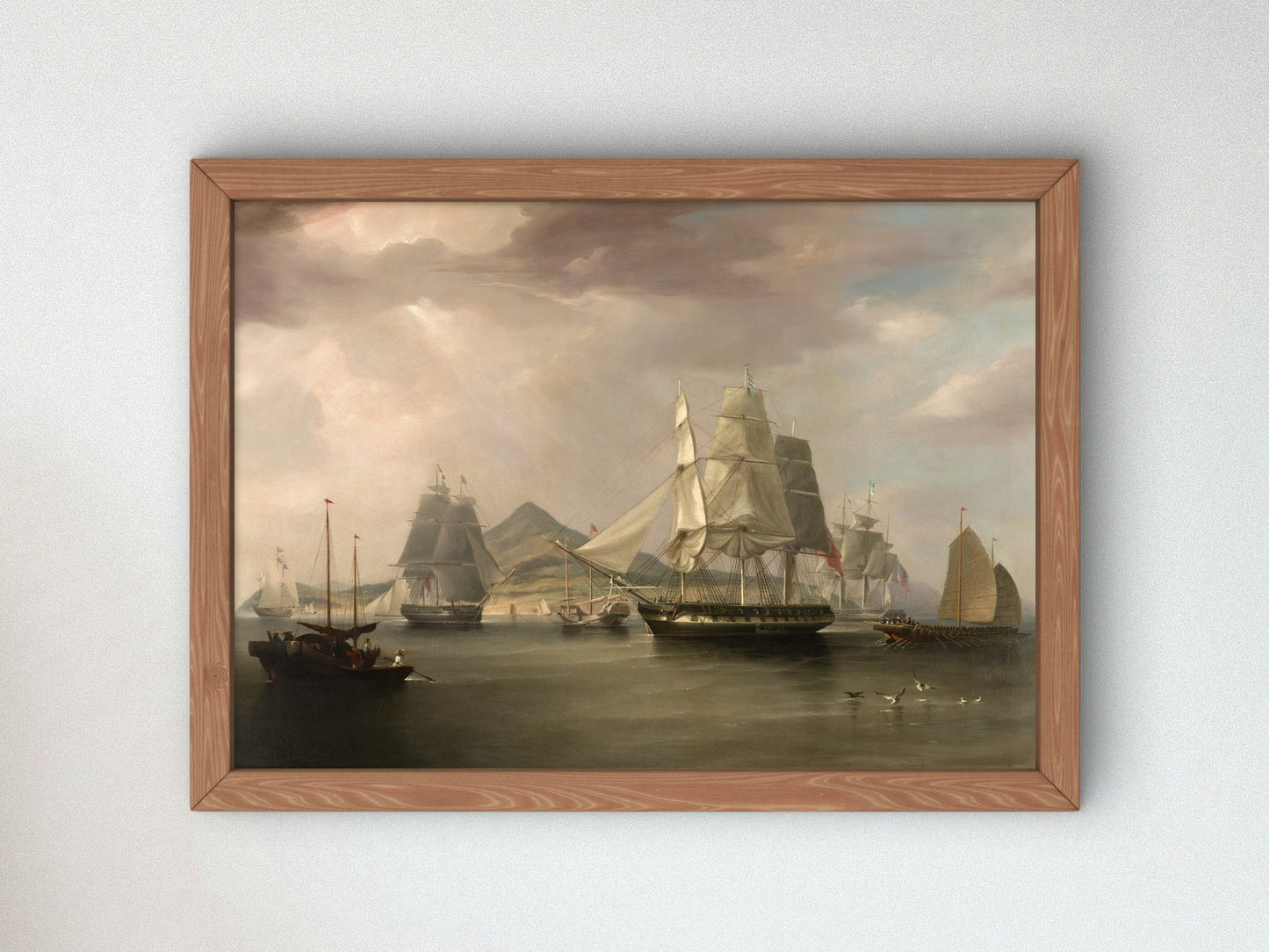 Opium Ships at Lintin China by Edward Duncan 1838, Wall Art Print, Fine Art Reproduction, Museum Quality Decor, Poster