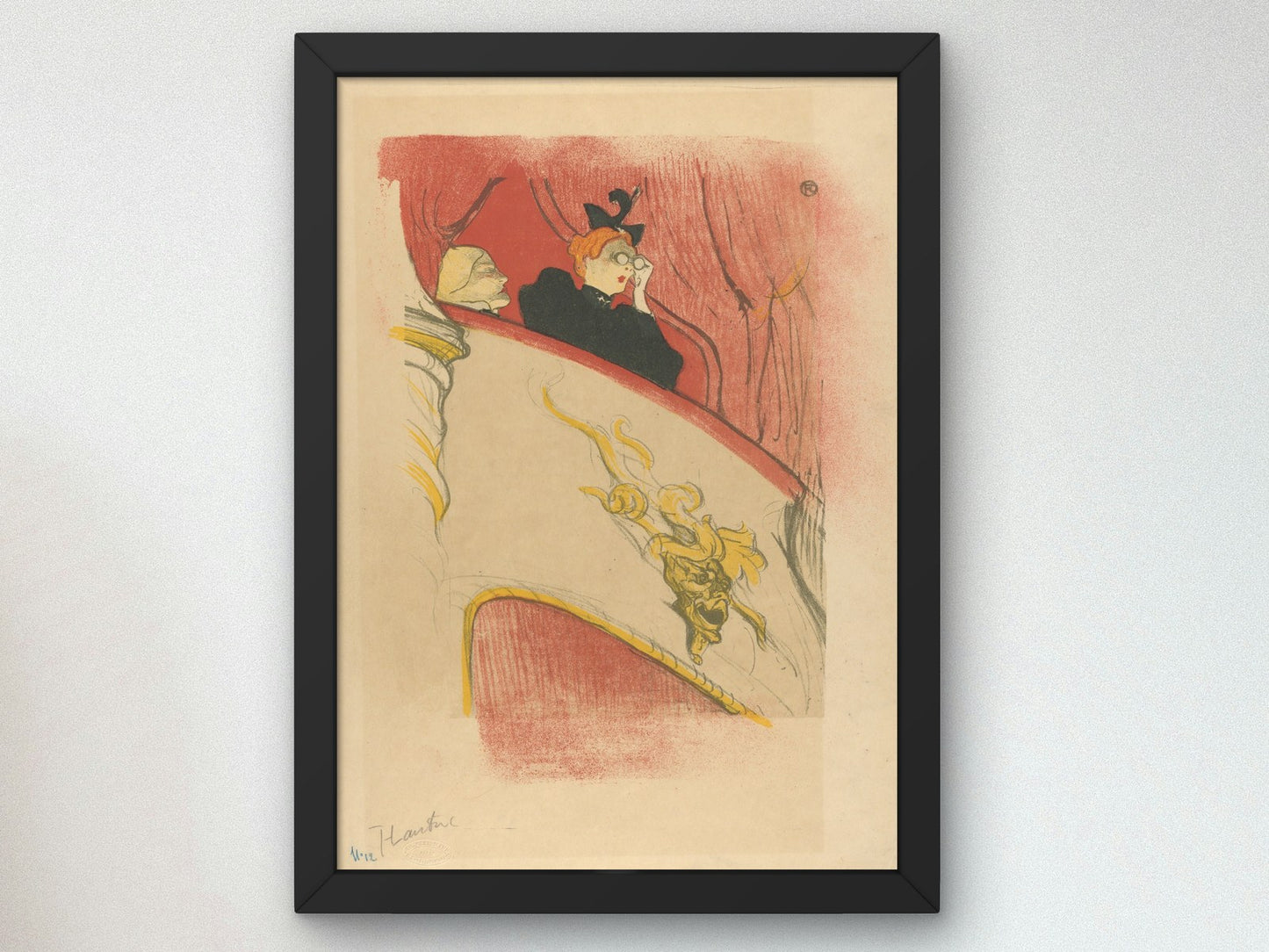 The Box with the Gilded Mask by Henri de Toulouse Lautrec 1896, Wall Art Print, Fine Art Reproduction, Museum Quality Decor, Poster