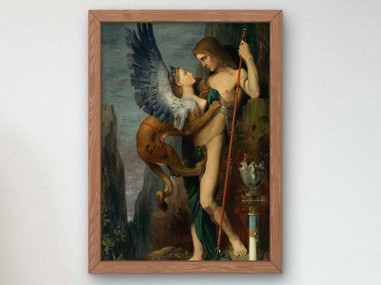 Oedipus and the Sphinx by Gustave Moreau 1864, Wall Art Print, Fine Art Reproduction, Museum Quality Decor, Poster
