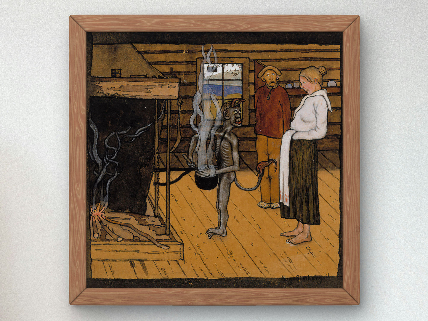 The Poor Devil By the Fire by Hugo Simberg 1897, Wall Art Print, Fine Art Reproduction, Museum Quality Decor, Poster