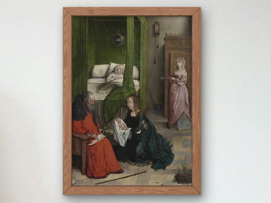 The Birth and Naming of John the Baptist by Juan de Flandes 1496, Wall Art Print, Fine Art Reproduction, Museum Quality Decor, Poster