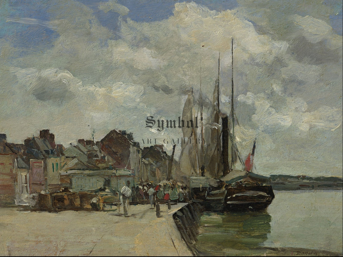 Honfleur The Port by Eugène Boudin 1860, Wall Art Print, Fine Art Reproduction, Museum Quality Decor, Poster