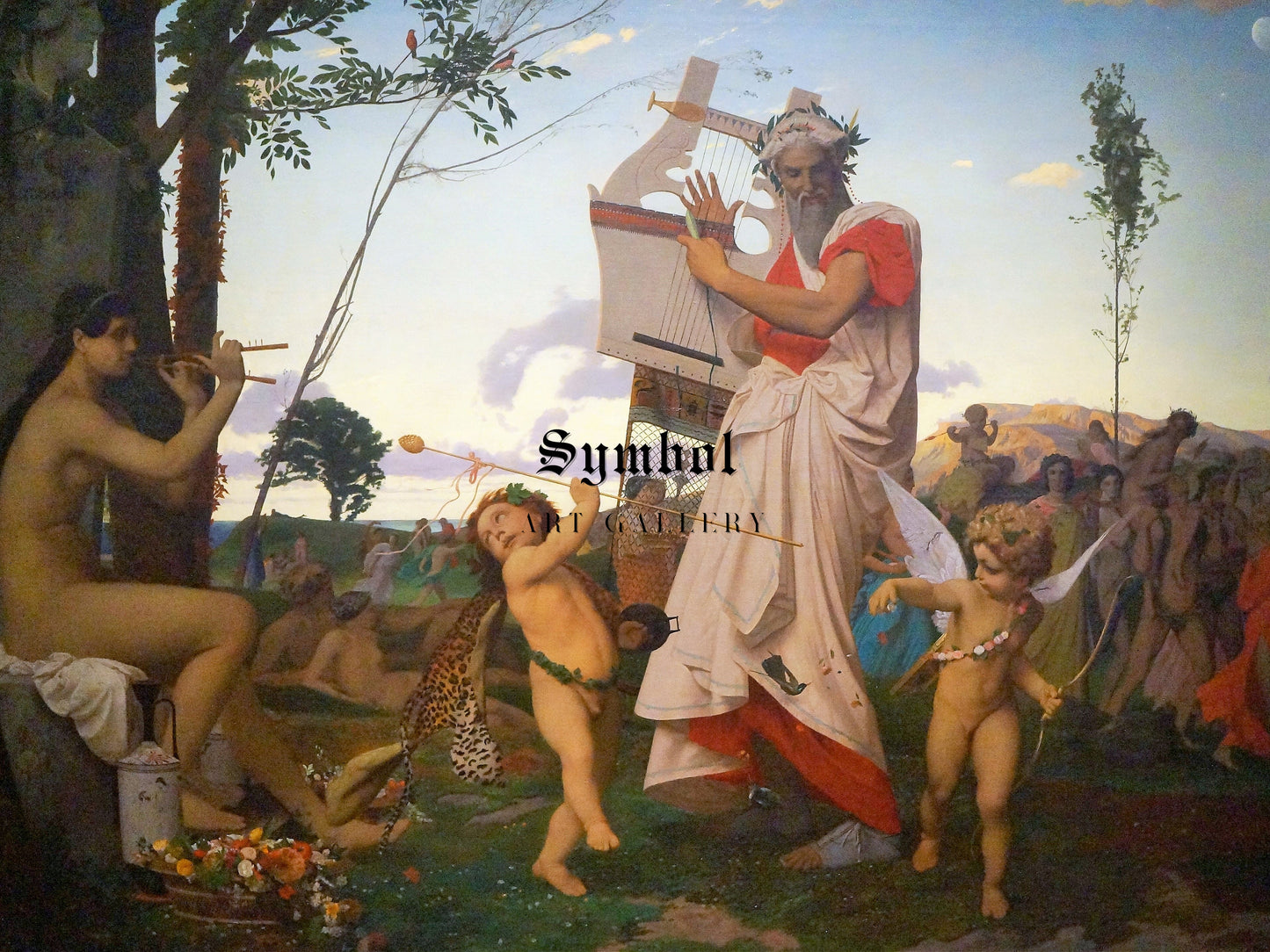 Anacreon, Bacchus and Cupid by Jean Leon Gerome, Wall Art Print, Fine Art Reproduction, Museum Quality Decor, Poster